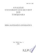 Analele Universității Din Timișoara