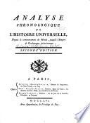 Analyse chronologique de l'histoire universelle