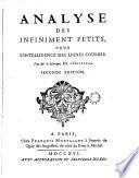 Analyse des infiniment petits, pour l'intelligence des lignes courbes