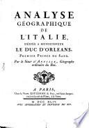Analyse Géographique De L'Italie