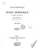 Analyse grammaticale du texte démotique du décret de Rosette par F. De Saulcy