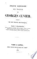 Analyse raisonnée des travaux de Georges Cuvier