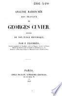 Analyse raisonnée des travaux de Georges Cuvier