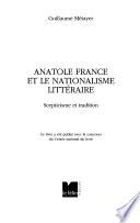 Anatole France et le nationalisme littéraire