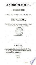 Andromaque, tragédie