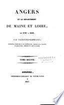 Angers et le Département de Maine et Loire de 1787 à 1830