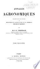 Annales agronomiques publiées sous les auspices du Ministère de l'agriculture (Direction de l'agriculture) ...