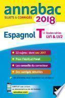 Annales Annabac 2018 Espagnol Tle LV1 et LV2