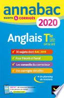 Annales Annabac 2020 Anglais Tle toutes séries LV1 et LV2
