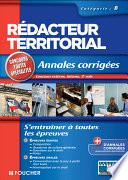 Annales corrigées rédacteur territorial catégorie B