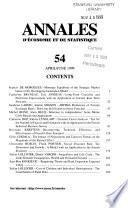 Annales d'économie et de statistique