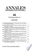 Annales d'économie et de statistique