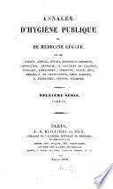 Annales d'hygiène publique et de médecine légale