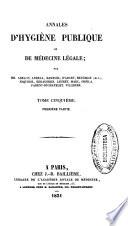 Annales d'hygiène publique et de médecine légale