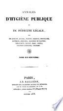 Annales d'hygiène publique et de médecine légale