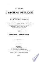 Annales d'hygiène publique et de médecine légale