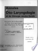 Annales d'oto-laryngologie et de chirurgie cervico faciale