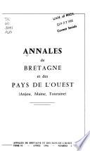 Annales de Bretagne et des pays de l'ouest, Anjou, Maine, Touraine