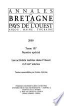 Annales de Bretagne et des pays de l'ouest, Anjou, Maine, Touraine