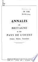 Annales de Bretagne et des pays de l'ouest, Anjou, Maine, Touraine