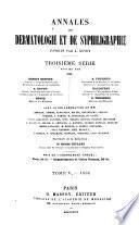 Annales de dermatologie et de syphiligraphie