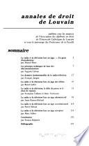 Annales de droit de Louvain