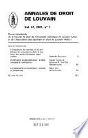 Annales de droit de Louvain
