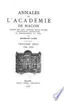 Annales de L'Académie de Mácon