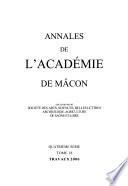 Annales de L'Académie de Mácon