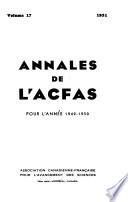 Annales de l'ACFAS.