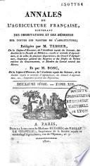 Annales de l'agriculture française
