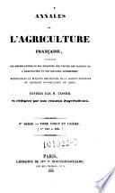 Annales de l'agriculture francoise. Red. par ... Tessier
