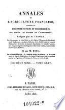 Annales de l'agriculture francoise. Red. par ... Tessier