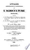 Annales de l'agriculture francoise. Red. par ... Tessier
