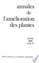 Annales de l'amélioration des plantes