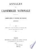 Annales de l'assemblée nationale