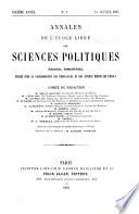 Annales de l'Ecole libre des sciences politiques