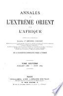 Annales de l'Extrême Orient et de l'Afrique
