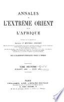 Annales de l'Extrême Orient et de l'Afrique