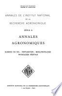 Annales de l'Institut national de la recherche agronomique