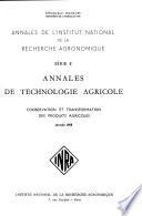 Annales de l'Institut national de la recherche agronomique