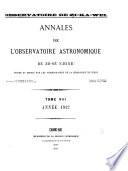 Annales de l'observatoire astronomique de Z8-se