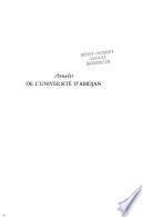 Annales de l'Université d'Abidjan
