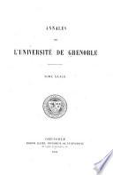 Annales de l'Université de Grenoble