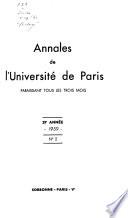 Annales de l'Université de Paris