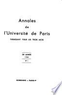 Annales de l'Université de Paris