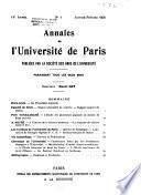Annales de l'Université de Paris