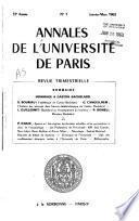 Annales de l'Université de Paris