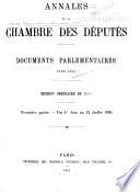 Annales de la Chambre des députés ...