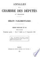 Annales de la Chambre des députés
